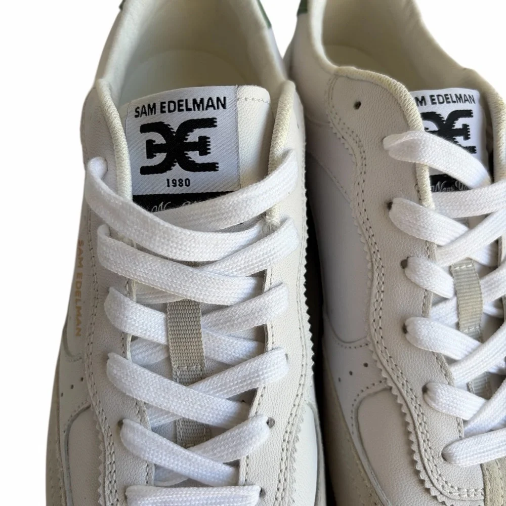 EUC Sam Edelman Kallen White/Green Sneakers Sz. 9.5 - Picture 6 of 11